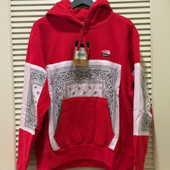 The North Face Red and White Nordic Sweatshirt